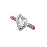 1. Karat Oblik srca Man Made Diamond Moissanite & Man Made Diamond Moissanite vjenčani prsten s 18K zlatnim oblogama