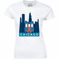Zapanjujući dizajn vlaka u Chicagu s ženskom poklon majicom u SAD-u