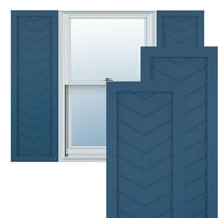 Ekena Millwork 15 W 41 H TRUE FIT PVC Single Panel Chevron Modern Style Fiksni nosač, SOJOURN BLUE