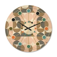 DesignArt 'kružni retro uzorak IV' Moderni zidni sat iz sredine stoljeća