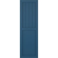 Ekena Millwork 12 W 72 H TRUE FIT PVC Farmhouse kombinacija ravne ploče Fiksna nosača, Sojourn Blue