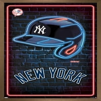 New York Yankees - plakat neonske kacige, 14.725 22.375 uokviren