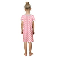 Baywell spavaćica za djevojčice polka točkice posada kratkih rukava za kratke rukave noćna odjeća za spavanje
