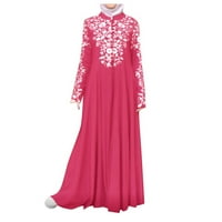 Jubnlvae Plus Size Arapska Kaftan Abaia Maksi Ženska krojena haljina Jilbab čipkasta haljina Ženska haljina vruće