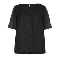 Ženske košulje crne Rasprodaje modne ženske ljetne rukave tri četvrtine s cvjetnom čipkom uredske Ženske bluze