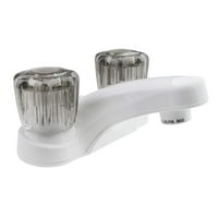 Mješalica za toaletne školjke s čađavim akrilnim ručkama za kupaonice na kotačima - bijela