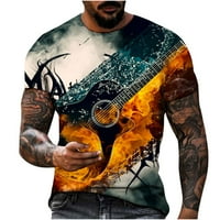 Muške košulje zazor kratkih rukava muškarci casual okrugli vrat cool stil 3D digitalni ispis pulover fitness sportski