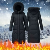 Shpwfbe ženske zimske kapute zimska jakna jakna žena srednje dužine podstavljene pamučno podstavljene prevladavanje
