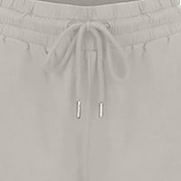 Ženske hlače s elastičnim strukom u struku s džepom, Ležerne široke joga hlače s otvorenim dnom