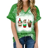 Ružni Božićni džemper za žene, Ženska ljetna božićna bluza sa smiješnim slovima, majice, Ležerne majice s izrezom