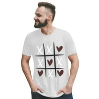 Yubnlvae odgovarajuće košulje za parove muške majice bluze valentine dan kratki rukavi za ispis t majice vrhovi