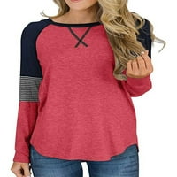 Ženske majice Raglan majica dugih rukava okrugli vrat bluza casual pulover modni baseball vrhovi odjeća