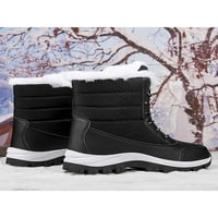 _ / Ženske čizme za snijeg, tople cipele s plišanom podstavom, čizme za snijeg na vezanje, ženske modne crne čizme