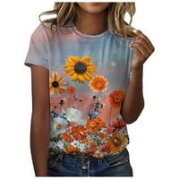 Ženske ljetne majice i bluze, modne majice s kratkim rukavima, Ležerne široke bluze, majice za žene, narančasta