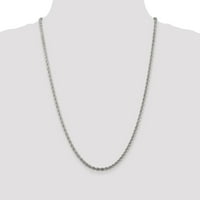 Karatna karatna duljina ogrlice od lanca od punog užeta od srebra