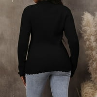 Jednobojni pulover s izrezom u obliku slova U i dugim rukavima, seksi tiskane bluze, Rasprodaje ženskih vrhova