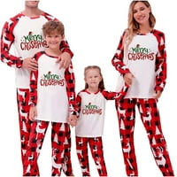 Identični Setovi božićnih obiteljskih pidžama, božićne pidžame za cijelu obitelj s božićnim čarapama
