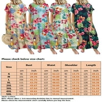 Haite dame vintage kratki rukavi Ljetna plaža Sundress casual swing dugačka haljina zabava retro boho maxi haljine