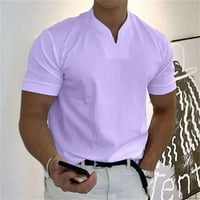 Povremene košulje za muškarce kratke rukave labave muške majice dugi rukavi v vrat muški muški kabel vrhovi solidna