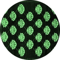 Ahgly Company Unutarnji okrugli sažetak Smaragdno zeleno prostirke moderne površine, 7 'krug