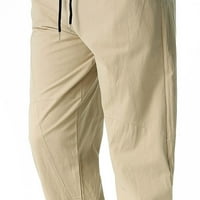 Muške kućne hlače od pamuka i lana Plus size jednobojne elastične elastične struke ravne joga hlače Ležerne lagane