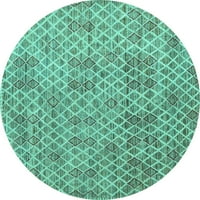 Ahgly Company Unutarnji okrugli sažetak tirkizno plava prostirka moderne prostirke, 4 'krug