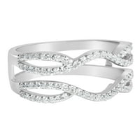 Laraso & Co crno -bijeli zaručnički prsten i pojačivač vjenčanja za omatanje mladenki za žene veličine 7
