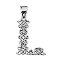 Ogrlica od sterling srebra s inicijalima keltskog čvora: privjesak s lancem duljine 18 inča