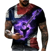 Plus size 3-inčne majice za muškarce, grafička digitalna majica s printom za gitaru, ljetne Ležerne modne majice
