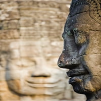 Profil kipa Avalokiteshvare iz hrama Baion, Angkor, Siem Reap, Kambodža tiskanje plakata