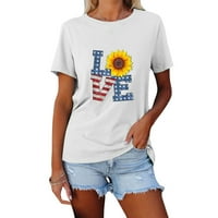 Ženske ljetne majice kratkih rukava, udobne košulje s cvjetnim printom i grafikom, Ležerne majice s okruglim vratom,