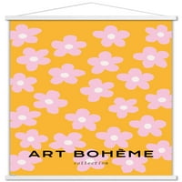 Art boem - zidni plakat s ružičastim cvjetovima u magnetskom okviru, 22.375 34