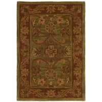 Ručno tkani zlatni Jaipur tepih u boji zelene hrđe od 9250 inča