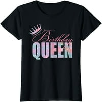 Rođendanska majica Kraljice kćeri ili majke za rođendansku zabavu za žene večernje košulje kratkih rukava Crna