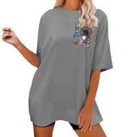 Ljetne ženske majice s grafičkim sloganom Plus size majice s okruglim vratom Plus size udobne, labave, Ležerne,