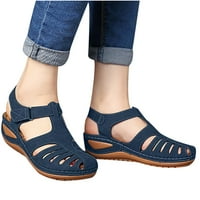 Ženske ljetne sandale, klinaste pete izvezene sandale papuče višebojne flip flops