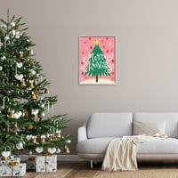 Sretan božićni ružičasti zvjezdani uzorak odmor grafička umjetnost siva uokvirena umjetnička print zidna umjetnost