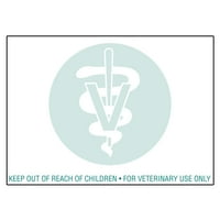 Rolls naljepnice za veterinarske recepte sa zelenim kaduceusom i upozorenjem, kompatibilno - Besplatna poštarina