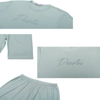 Jedinstvene ponude Ženski kratki rukavi s Capri hlačama Pisma Obiteljska pidžama setovi za spavanje