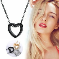 _ Šuplja ogrlica u obliku srca breskve za par, poklon za Valentinovo