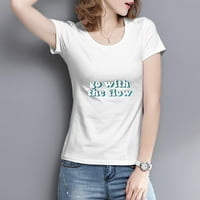 Mekana i rastezljiva Ženska majica s uzorkom, atraktivna košulja kratkih rukava-ljetni vrhovi za žene