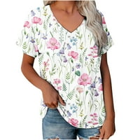 Ljetni vrhovi za žene, majice kratkih rukava bluze, majice običnog kroja, puloveri, apstraktne majice s printom,