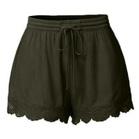 Ženske sportske kratke hlače Plus Size kratke hlače Modne čipkaste kratke hlače s užetom Plus size joga Trenirke