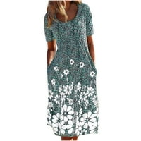 Rasprodaja A-listera Ženske košulje za ljeto modne ženske ljetne Ležerne haljine s okruglim vratom s cvjetnim