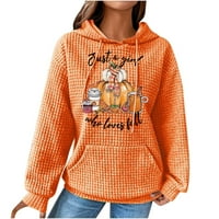 Preveliki džemper održiva odjeća ženski modni casual pulover s kapuljačom s printom, karirani džemper s dugim