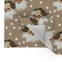 Postepeni pamučni platni placemats - Boho Santa Veliki božićni cvjetni leopard polka točkica retro praznični vintage