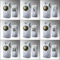 Muški košarkaški dres Atlanta Hoaks Trai Mladi, Vince Carter, Deandre Hunter, Allen Crabbe, bijelo zlatno izdanje