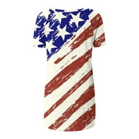 Ljetni topovi Plus veličine za žene modna ženska ležerna bluza s printom Dana neovisnosti majica kratkih rukava