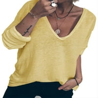 Ženska majica s rukavima od svjetiljke s izrezom u obliku slova U u obliku slova U u obliku slova U u obliku slova
