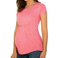 Majica za trudnice s natpisom Ženska majica za trudnice s neravnim rubom ležerna majica kratkih rukava s okruglim
